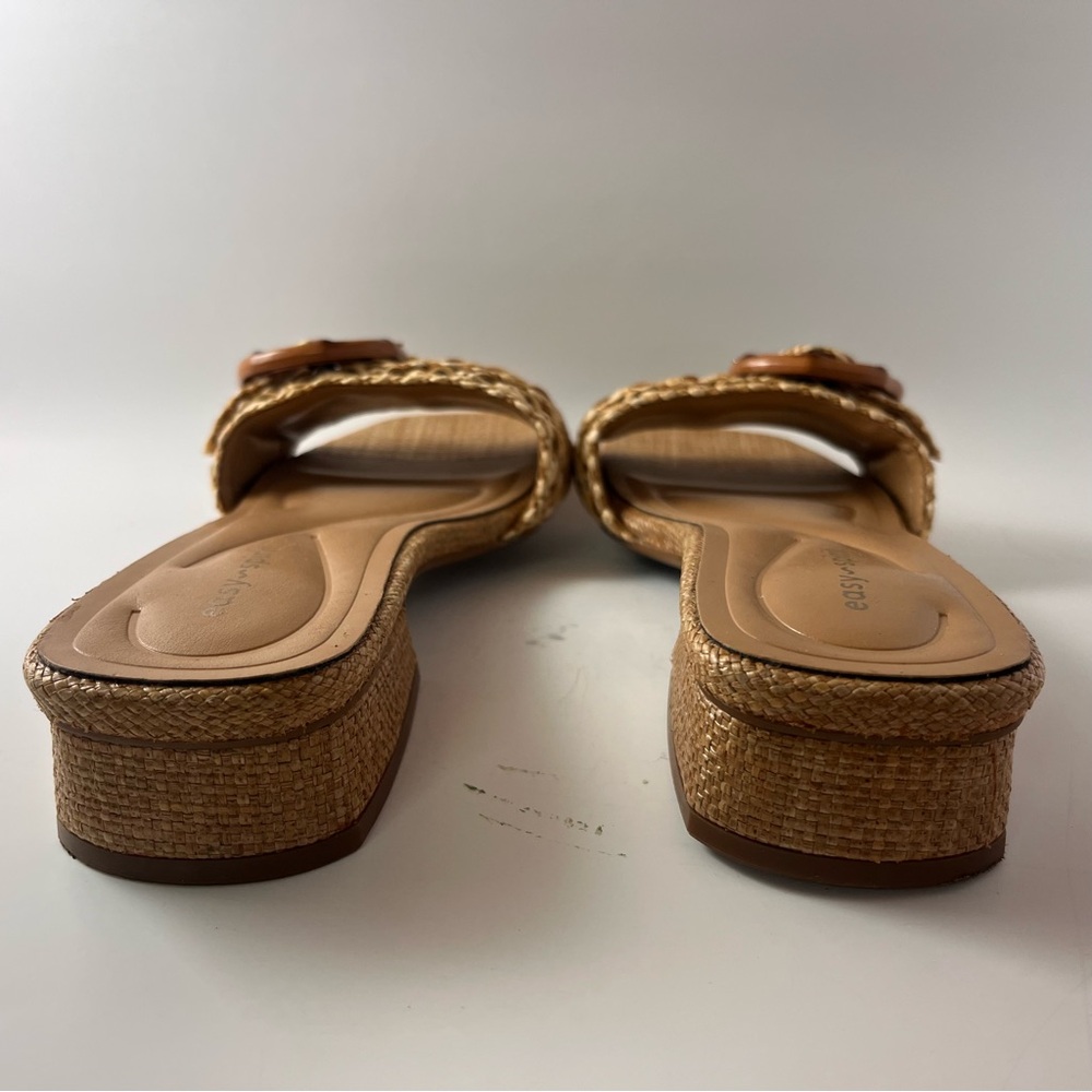 Easy Spirit Braided Tan Slide Mules with Tortoiseshell Accent - Picture 5 of 6